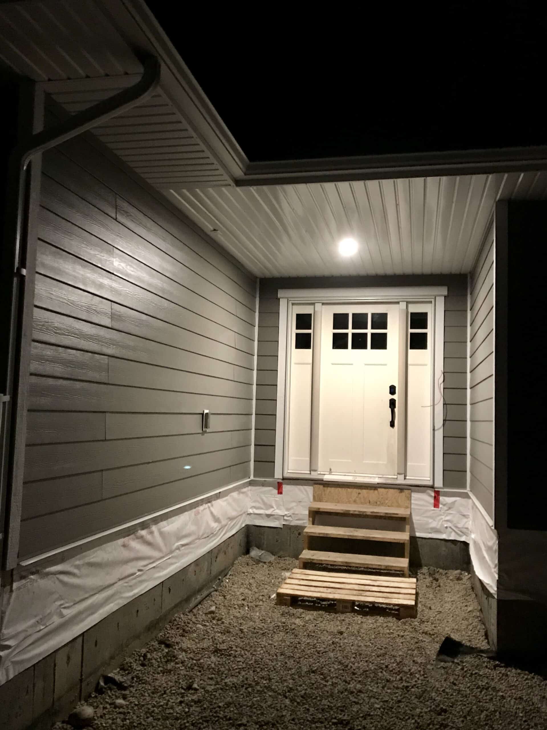 Night shot of a front door